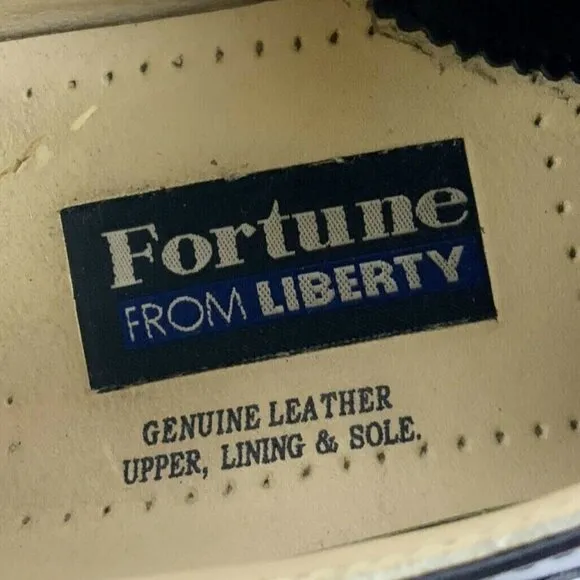 Fortune From Liberty Mens Black White Leather Oxford Shoes 10.5 Retro Rockabilly