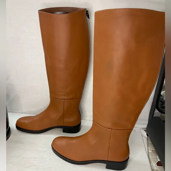 FRAME LE RAMSEY KNEE HIGH BONDED LEATHER BOOTS SZ EU 38‎ US 7