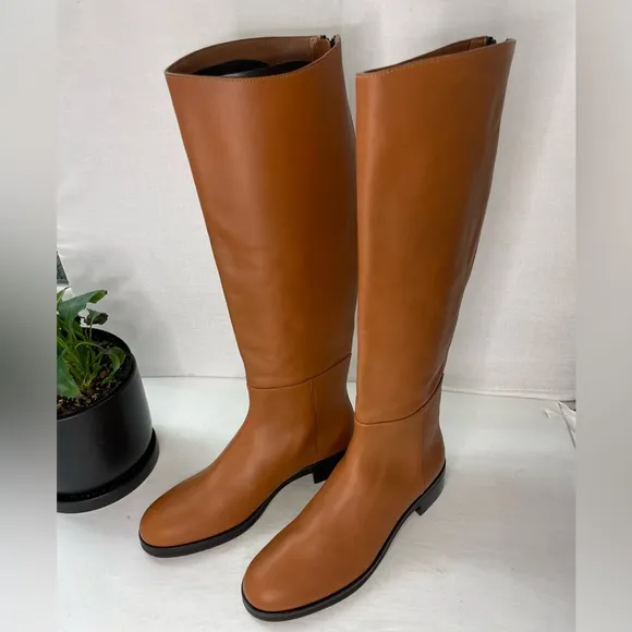 FRAME LE RAMSEY KNEE HIGH BONDED LEATHER BOOTS SZ EU 38‎ US 7
