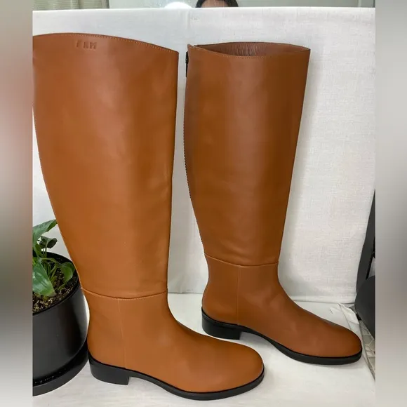 FRAME LE RAMSEY KNEE HIGH BONDED LEATHER BOOTS SZ EU 38‎ US 7