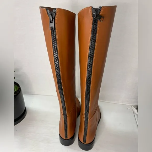 FRAME LE RAMSEY KNEE HIGH BONDED LEATHER BOOTS SZ EU 38‎ US 7