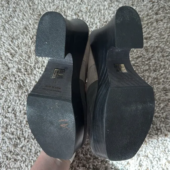 Free People 38 RARE Big Sky Clog Suede Retro Platform in Grey