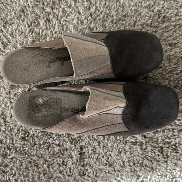 Free People 38 RARE Big Sky Clog Suede Retro Platform in Grey