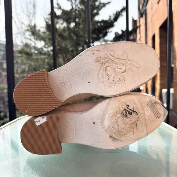 Free People Essential Chelsea Boots Shoes Heeled Leather Natural Cream New