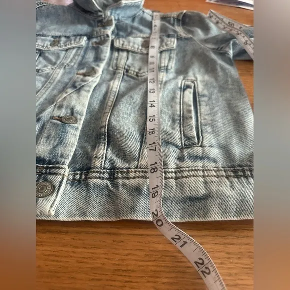 Free People NWOT Rumors Denim jacket indigo blue sz small 18” p2p