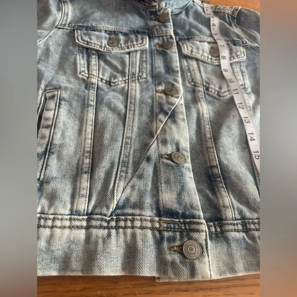 Free People NWOT Rumors Denim jacket indigo blue sz small 18” p2p
