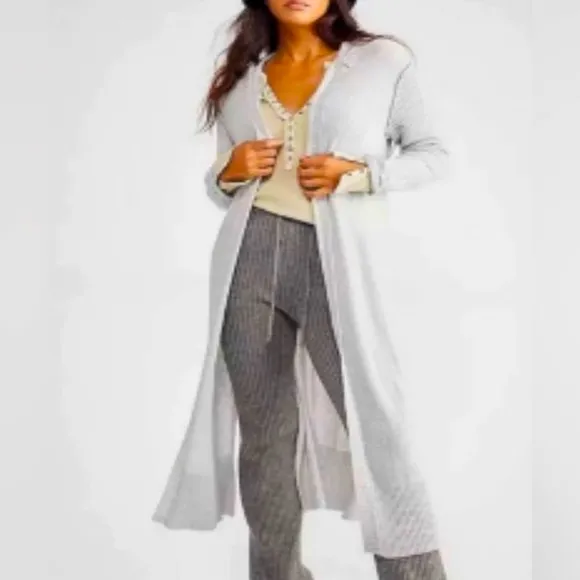 FREE PEOPLE Rowan Cardigan in Vapor Blue (Grey) Sz M NWT