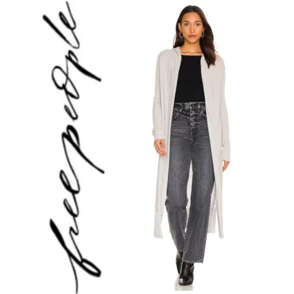 FREE PEOPLE Rowan Cardigan in Vapor Blue (Grey) Sz M NWT