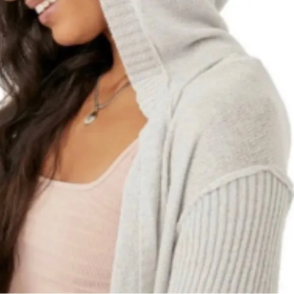 FREE PEOPLE Rowan Cardigan in Vapor Blue (Grey) Sz M NWT