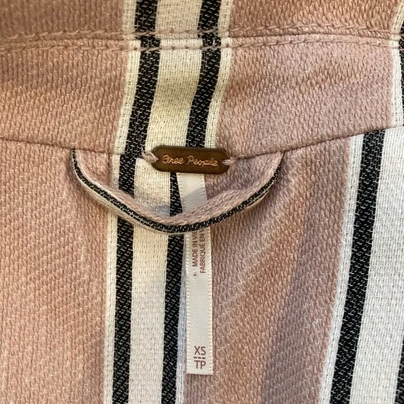 Free People Uptown Striped Blazer in Rose