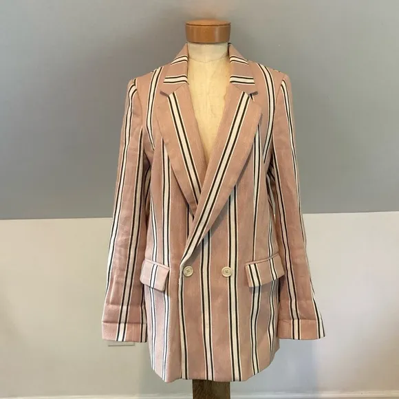 Free People Uptown Striped Blazer in Rose