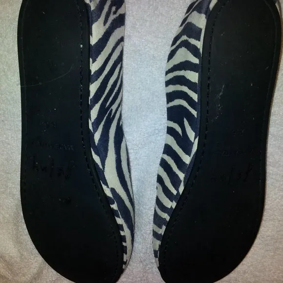 French Sole Tourist Zebra Suede With Flower Flat