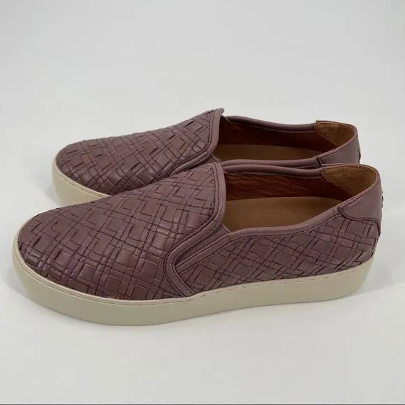 Frye Lena Woven Slip On Leather Sneaker Shoes Lilac 7.5