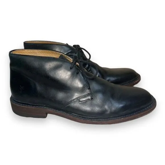 Frye James Chukka Boots Black Leather 3487880 Men's 11.5 D