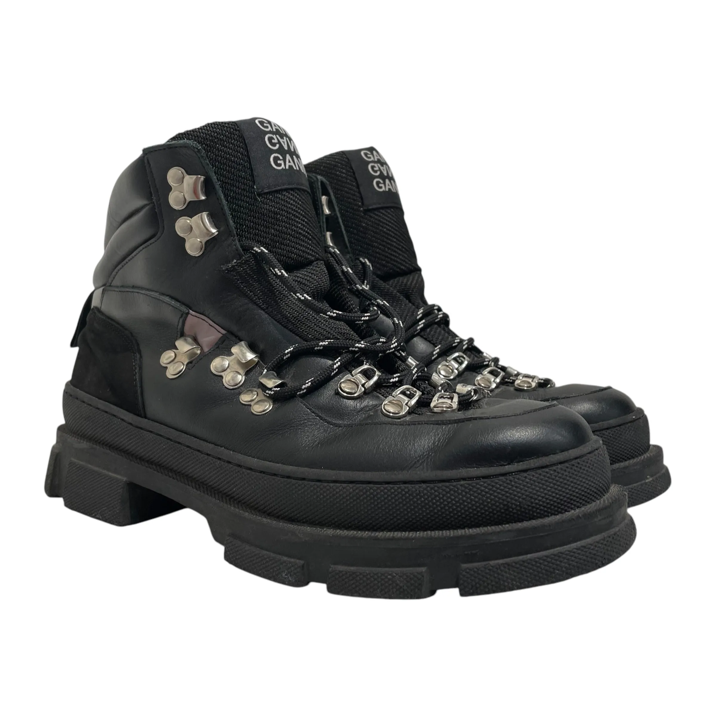 GANNI/Trekking Boots/EU 41/BLK/laced trekking boots