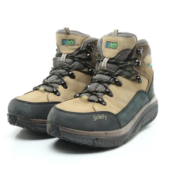 gdefy Sierra Hiking Shoes Leather Athletic Boots Men 8 Black/Tan