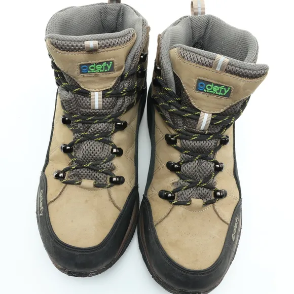 gdefy Sierra Hiking Shoes Leather Athletic Boots Men 8 Black/Tan