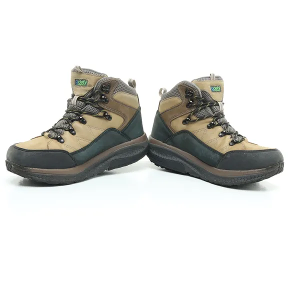 gdefy Sierra Hiking Shoes Leather Athletic Boots Men 8 Black/Tan