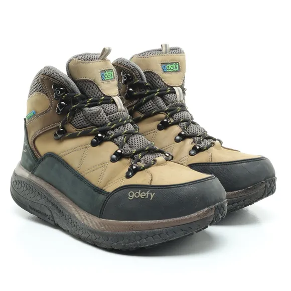 gdefy Sierra Hiking Shoes Leather Athletic Boots Men 8 Black/Tan