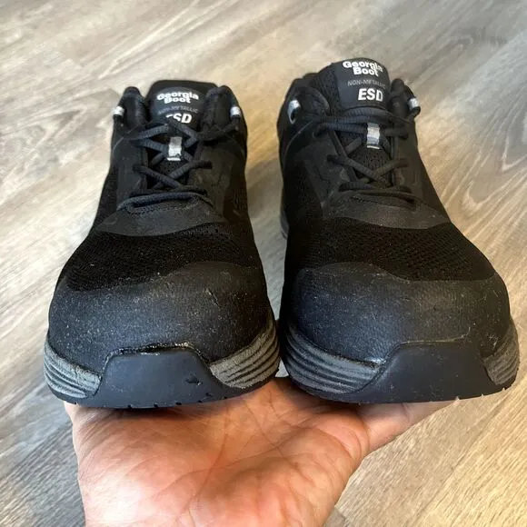 Georgia Boot Nano CT ESD Athletic Black Work Shoes Composite Toe Mens‎ 12 EU 46