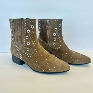 Geox brown suede studded boots, size EU 40