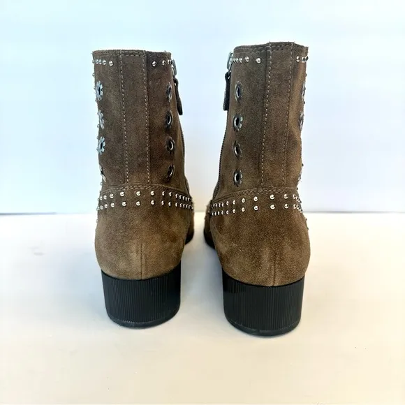 Geox brown suede studded boots, size EU 40