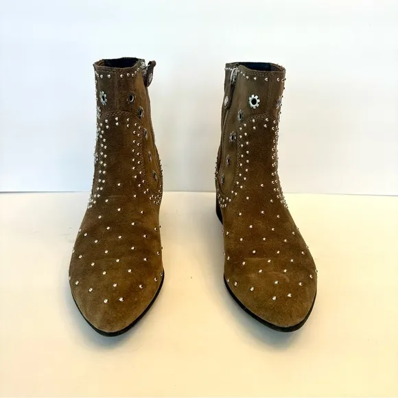 Geox brown suede studded boots, size EU 40