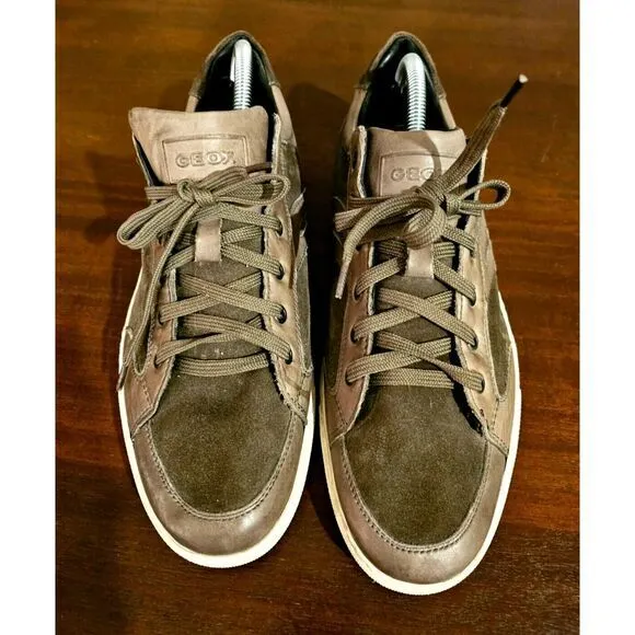 Geox Mens‎ Brown Low Top Lace Up Euro Sneakers Shoes Size 43 US 9