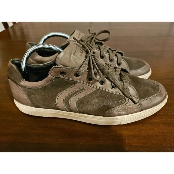 Geox Mens‎ Brown Low Top Lace Up Euro Sneakers Shoes Size 43 US 9