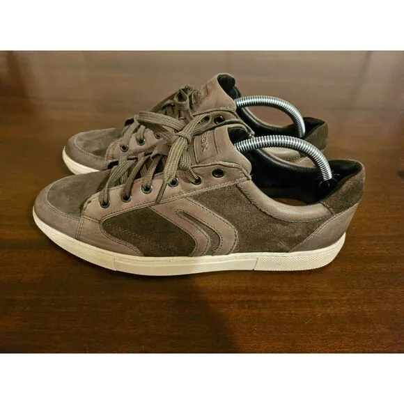 Geox Mens‎ Brown Low Top Lace Up Euro Sneakers Shoes Size 43 US 9