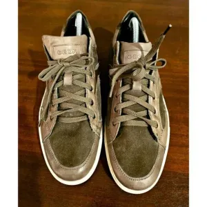 Geox Mens‎ Brown Low Top Lace Up Euro Sneakers Shoes Size 43 US 9