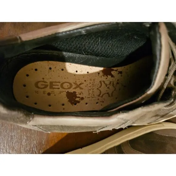 Geox Mens‎ Brown Low Top Lace Up Euro Sneakers Shoes Size 43 US 9