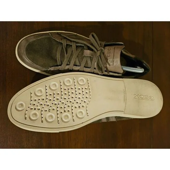 Geox Mens‎ Brown Low Top Lace Up Euro Sneakers Shoes Size 43 US 9