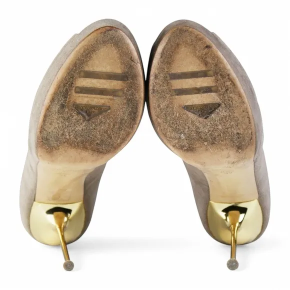 Gianmarco Lorenzi Taupe Suede Heels – EU 39