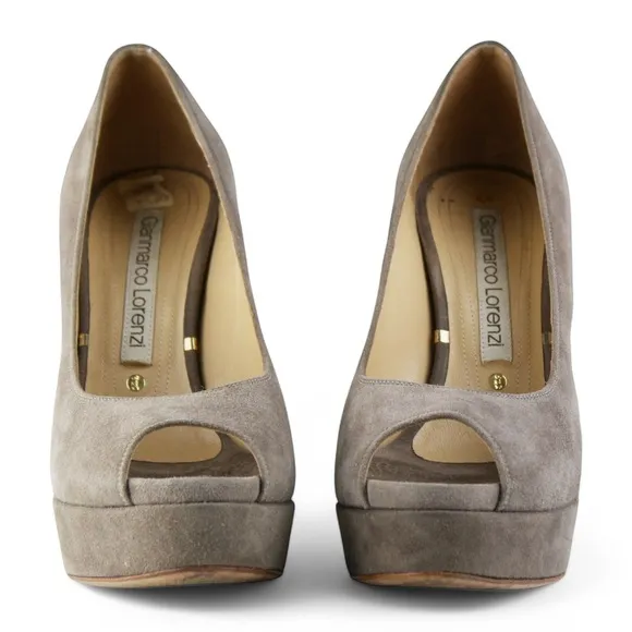 Gianmarco Lorenzi Taupe Suede Heels – EU 39