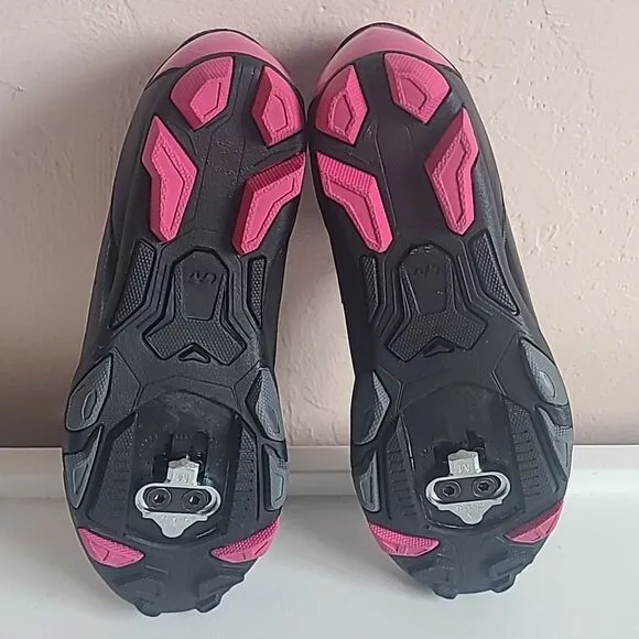 Giant Liv Fera Mountain Bike Cycling Shoes Black &amp; Pink Size 37