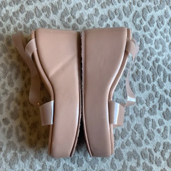 Gianvito Rossi Metropolis 45 Vinyl &amp; Leather Platform Wedge Sandals, size EU 38