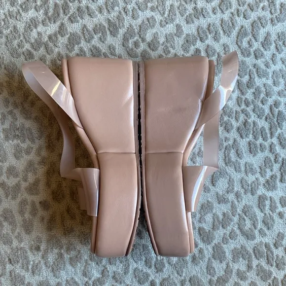 Gianvito Rossi Metropolis 45 Vinyl &amp; Leather Platform Wedge Sandals, size EU 38