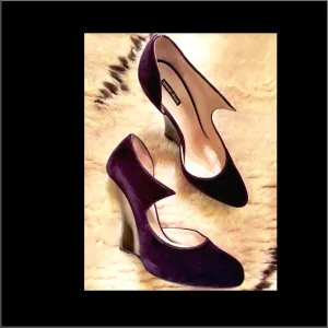 Giorgio Armani Velvet Wedge Pump - 5&quot; heel