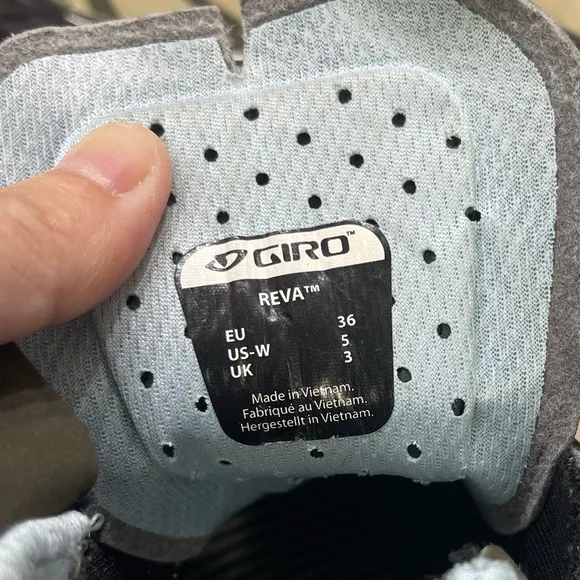 Giro Reva Womens Size 5 Khaki Brown Tan Blue Mountain Cycling Shoes SB2