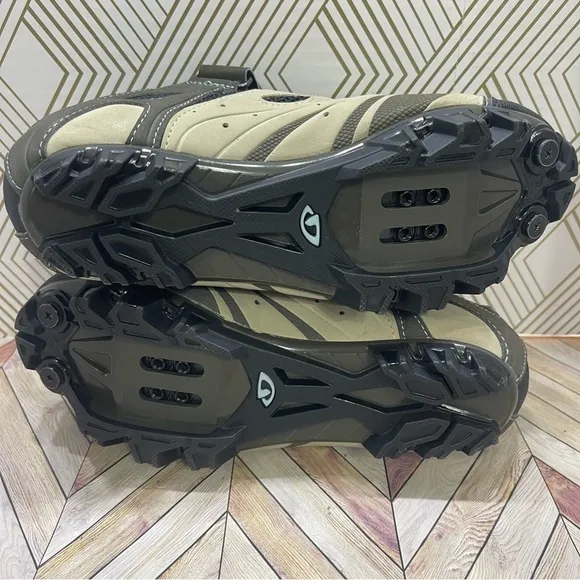 Giro Reva Womens Size 5 Khaki Brown Tan Blue Mountain Cycling Shoes SB2