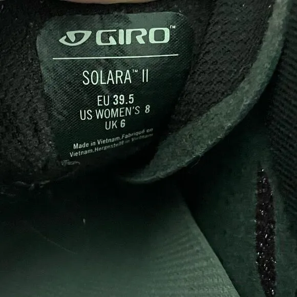 Giro Solara II (2) cycling bike shoes women’s size 8 39.5 black