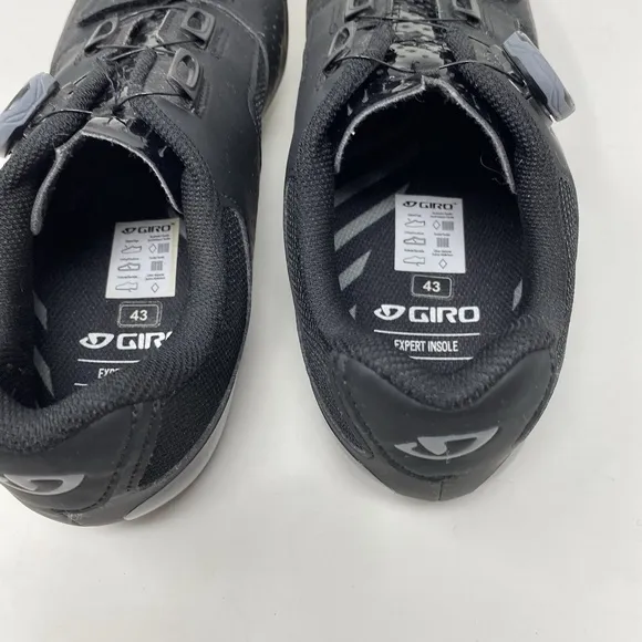 Giro Trans Boa US 9.5 EU 43 Easton EC70 Carbon Sole Road Bike Cycling Shoes Blk