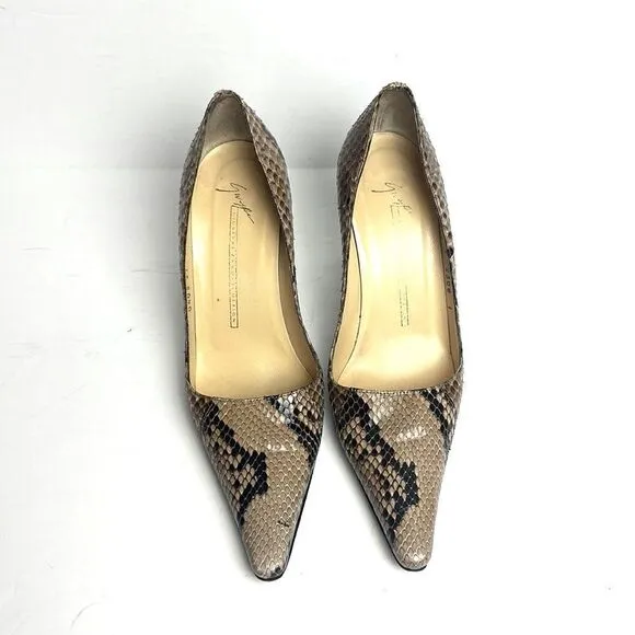 Giuseppe Zanotti Design Vicini Real SnakeSkin Pointed Heels EUR 37 US 7
