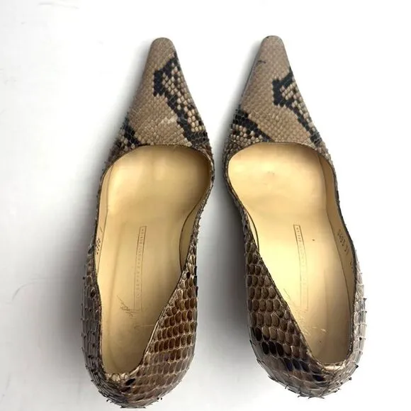 Giuseppe Zanotti Design Vicini Real SnakeSkin Pointed Heels EUR 37 US 7