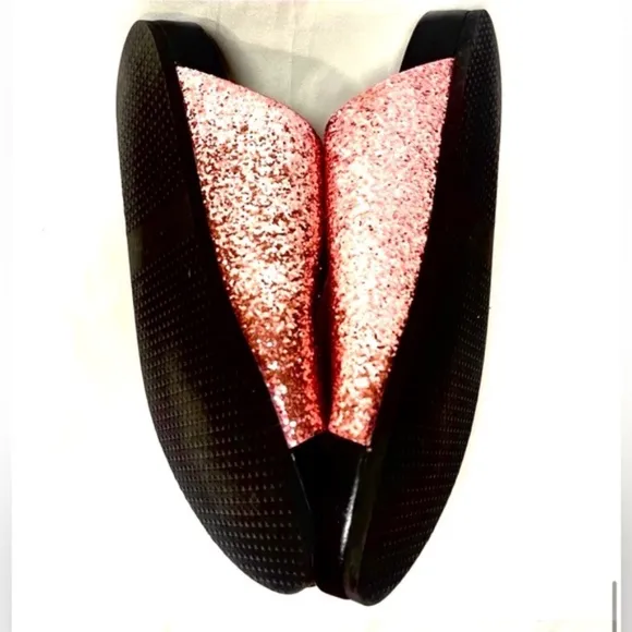 GIVENCHY Pink Swiss Glitter Double Buckle Flat Sandals