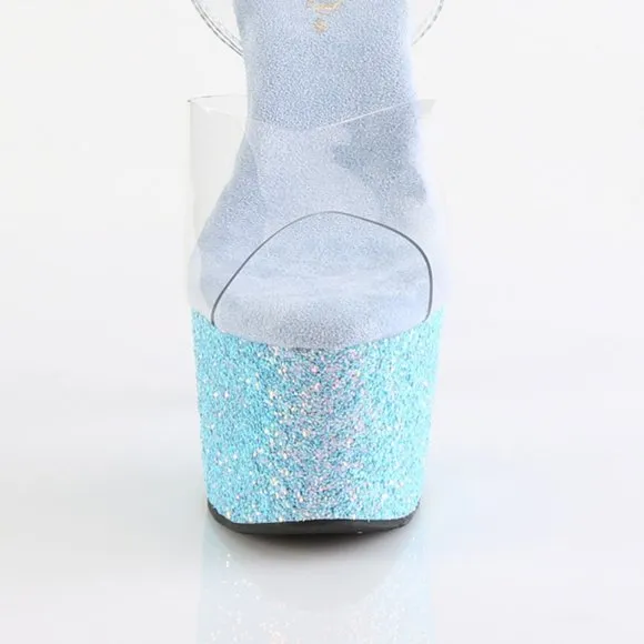 Glitter Platform Clear High Heel Shoes