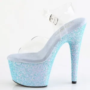Glitter Platform Clear High Heel Shoes