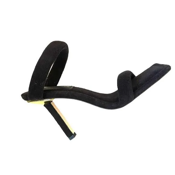 Good American Women's Heels Kick Stand Heel Black Terry Cloth Sz 10.5 Shoes NIB