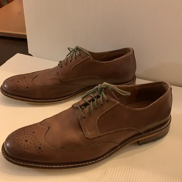 Gordon Rush Percy Leather Wingtip Shoes - Size 9.5 Cognac